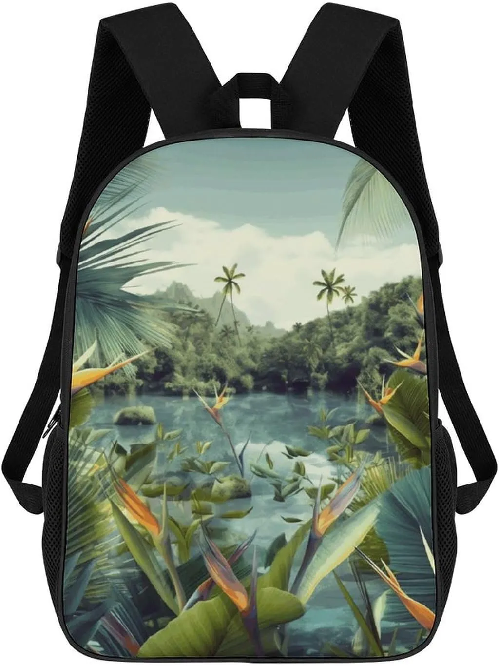 Travel Backpack for Men Women Carry On Backpack 17 In Laptop Backpack Tropical Landscape Backpack for Work Hiking