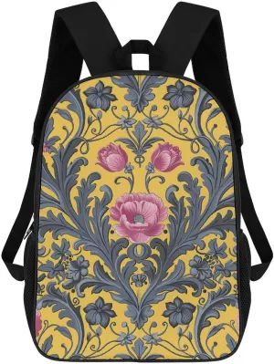Travel Backpack for Men Women Carry On Backpack 17 In Laptop Backpack Yellow And Gray Pattern Backpack for Work Hiking
