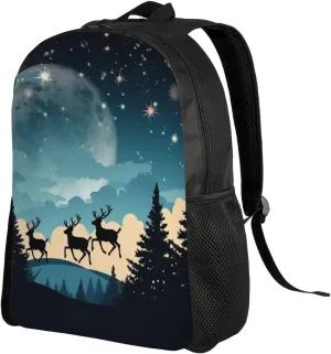 Travel Laptop Backpack Christmas Winter Carry On Backpack Casual Daypack Waterproof Business Work Bag