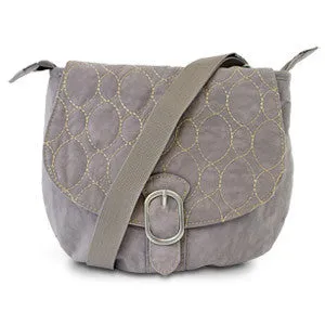 Travelon Crinkle 3-Compartment Flapover Shoulder Bag (Gray)