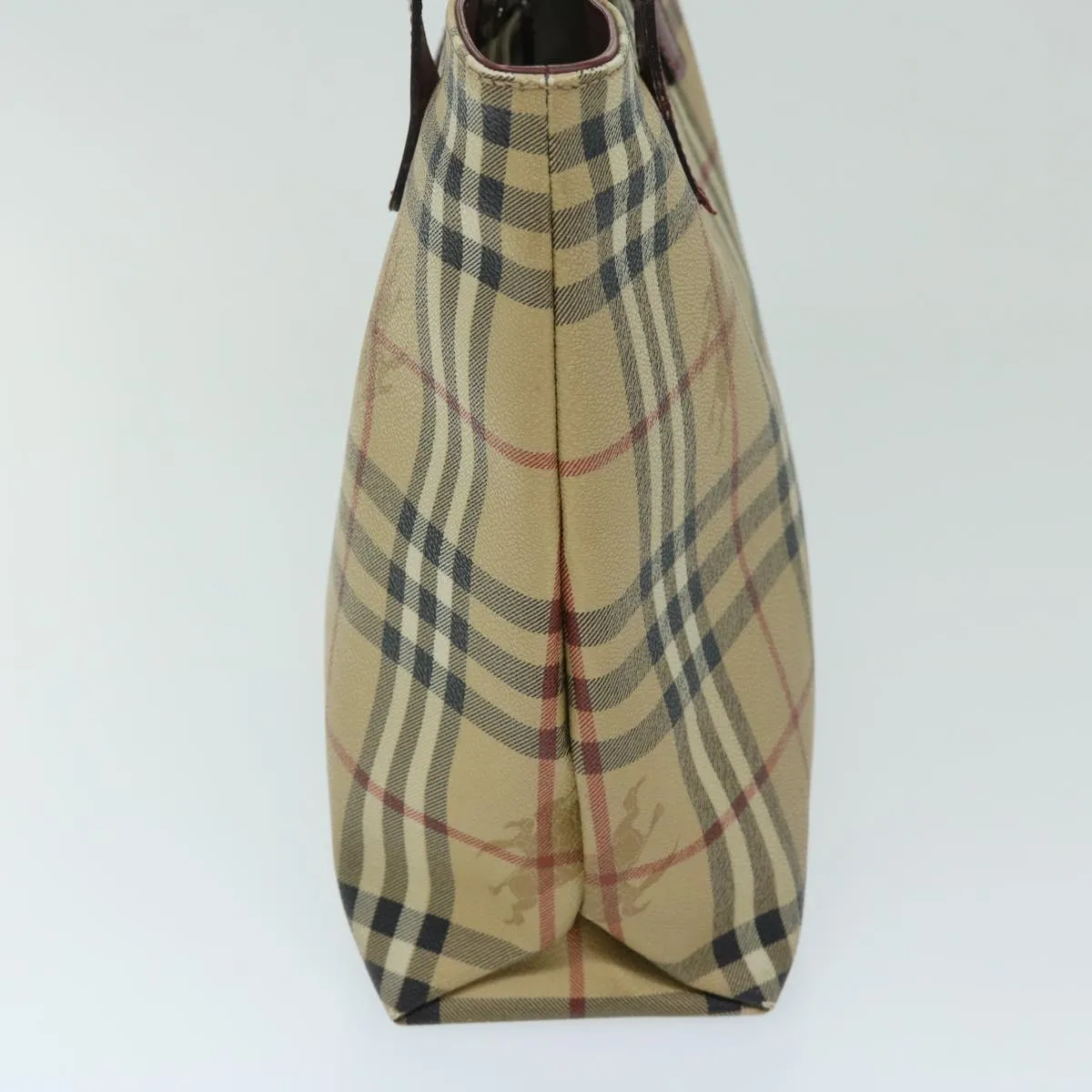 Trendy Inspired Burberry Nova Check Tote Bag Pvc Beige Auth 67654