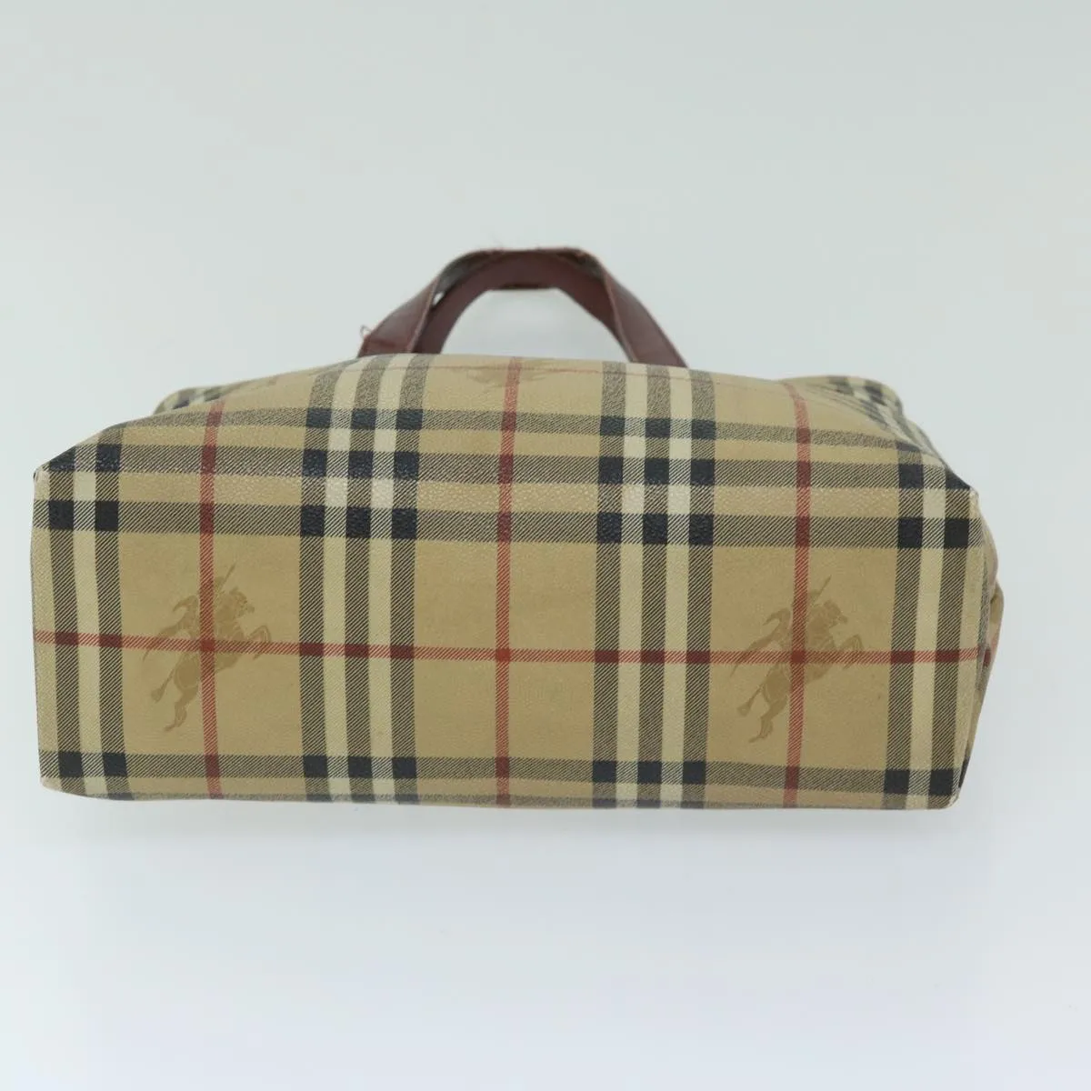 Trendy Inspired Burberry Nova Check Tote Bag Pvc Beige Auth 67654