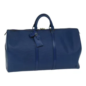 Trendy Inspired Louis Vuitton Epi Keepall 55 Boston Bag Toledo Blue M42955 Lv Auth 88750