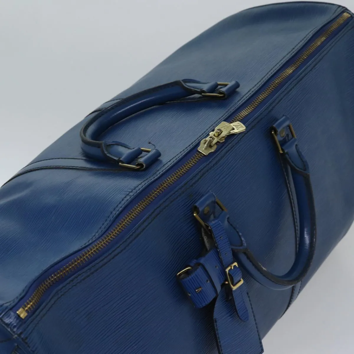 Trendy Inspired Louis Vuitton Epi Keepall 55 Boston Bag Toledo Blue M42955 Lv Auth 88750