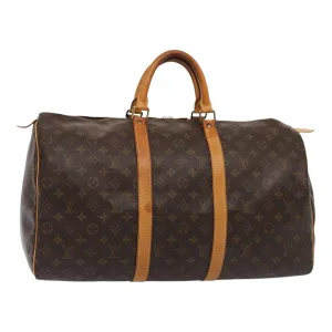 Trendy Inspired Louis Vuitton Monogram Keepall 50 Boston Bag M41426 Lv Auth Ki4746