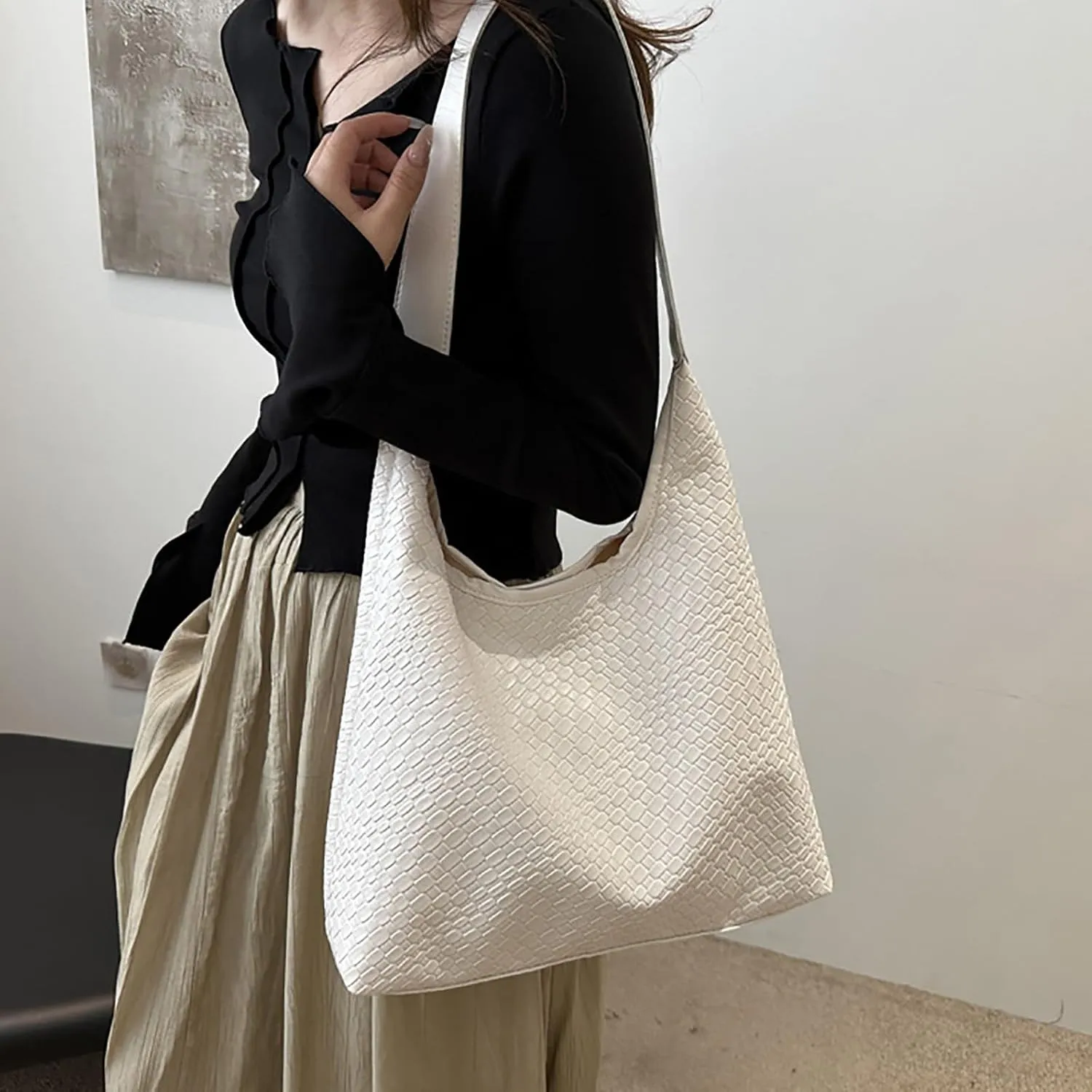 Trendy Ladies Shoulder Bag Tote Bags For Women Work Bags Suede Slouchy Bag Handbag Tote Handbag