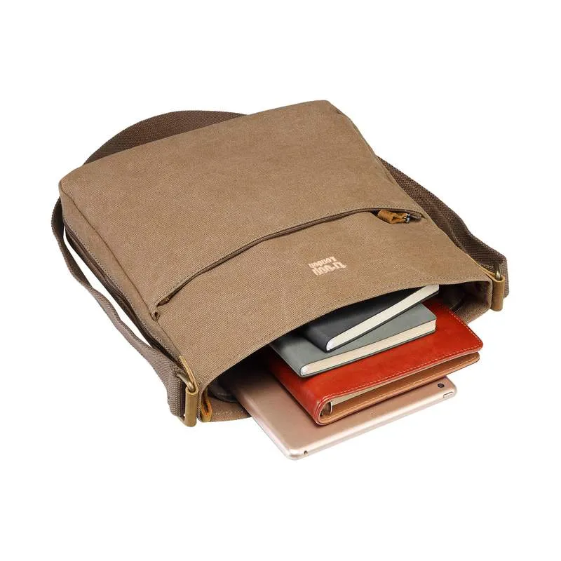 Troop London TRP0236 Classic Across Body Bag in Brown
