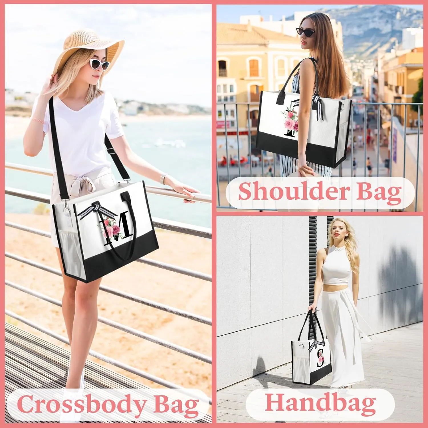 TRSODD Grandma Birthday Gifts, Best Grandma Ever Beach Bag With Inner Pocket