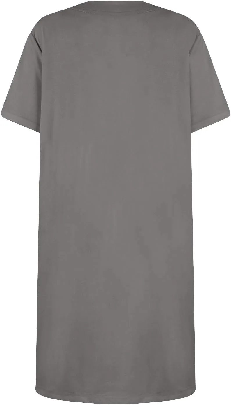 Tshirt Dress Women Summer Short Sleeve Square Neck Mini Dress Casual Cute Shift Vacation Beach Dress with Pockets
