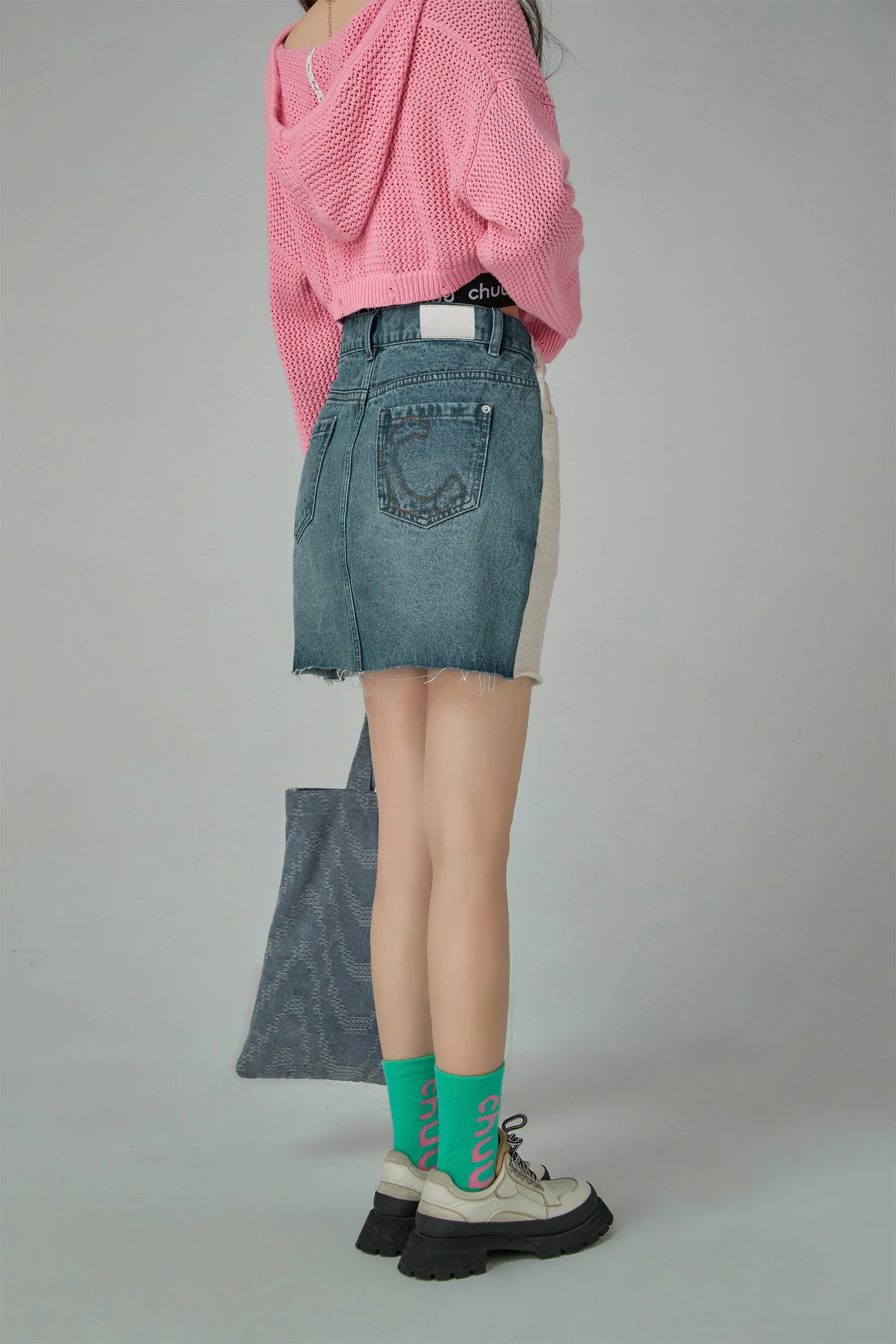 Two Faced Denim Mini Skirt