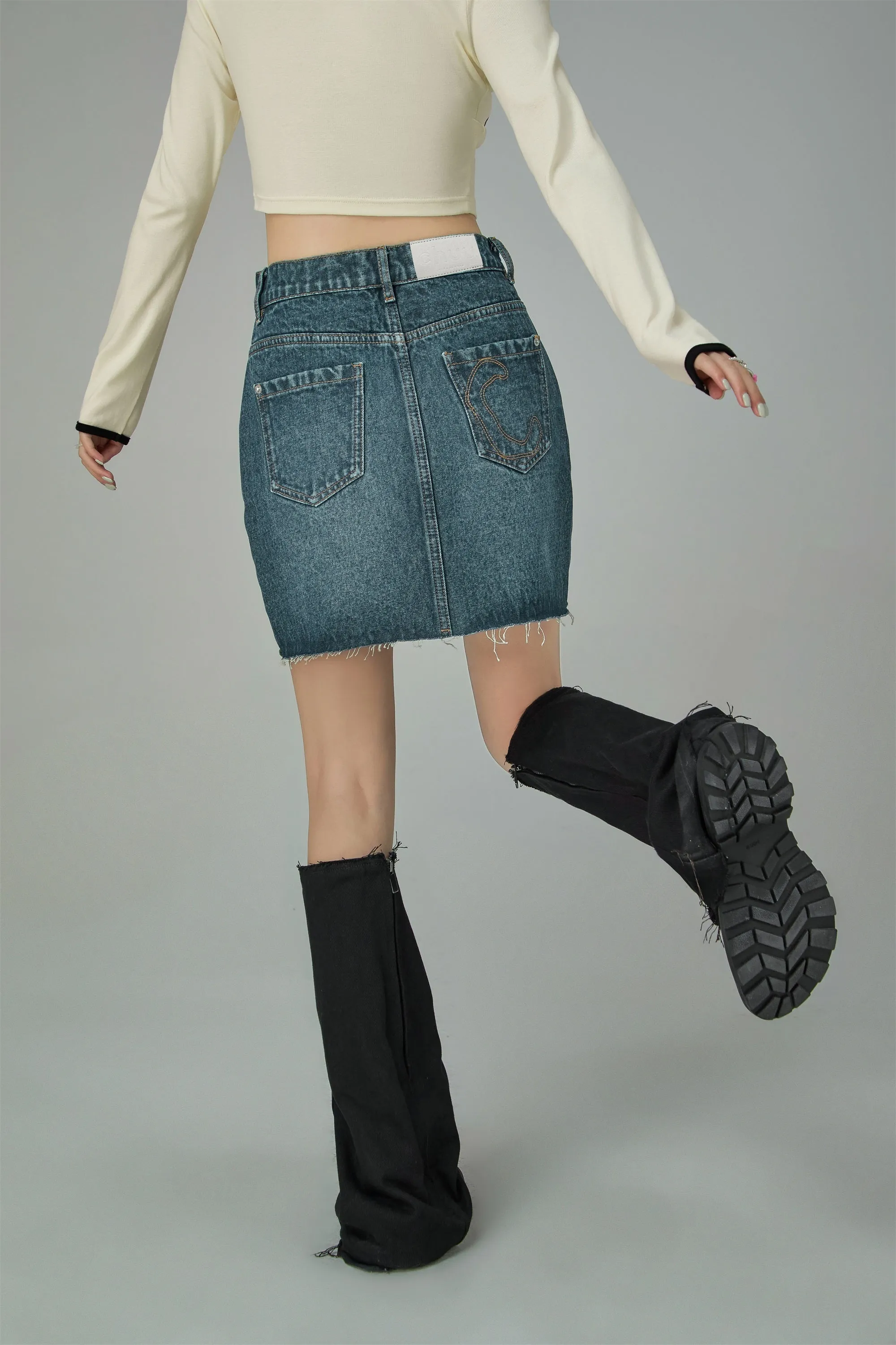 Two Faced Denim Mini Skirt
