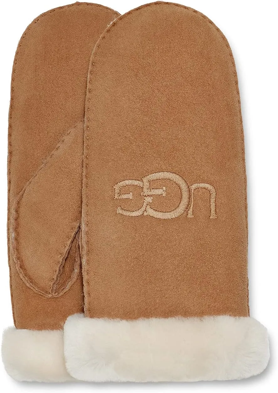 UGG Embroidered Water Resistant Sheepskin Mitten with Tech Palm