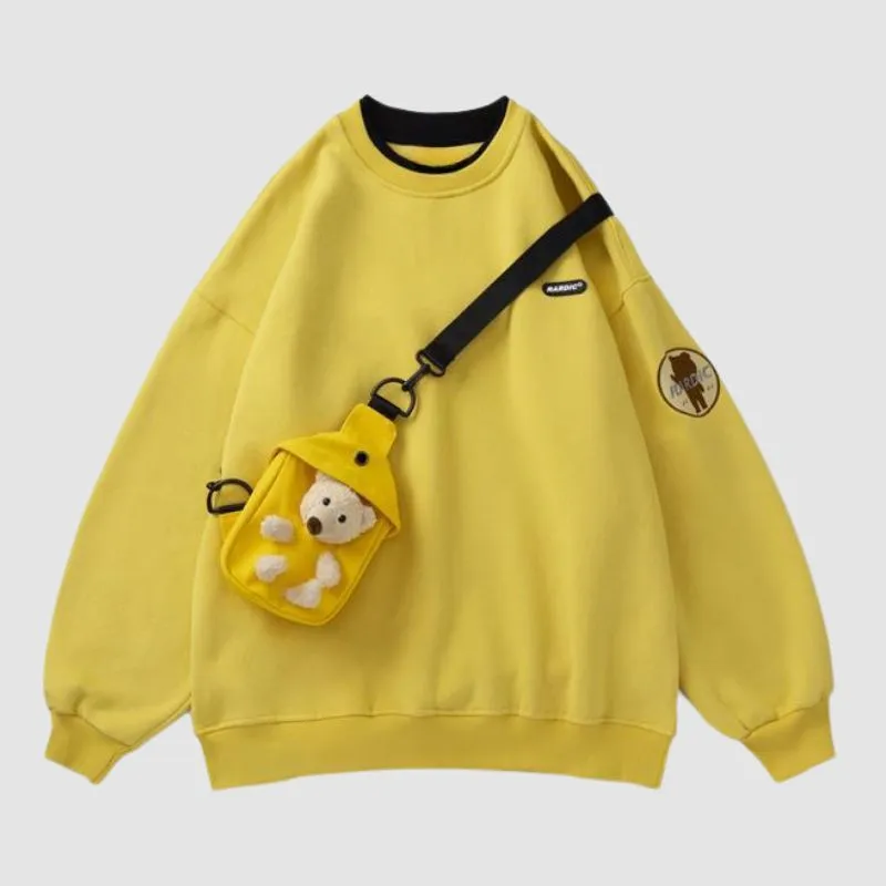 Unique Design  Fleece Hoodie  Teddy Bear Bag