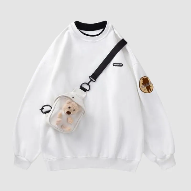 Unique Design  Fleece Hoodie  Teddy Bear Bag
