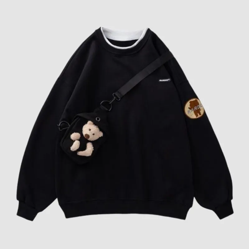 Unique Design  Fleece Hoodie  Teddy Bear Bag