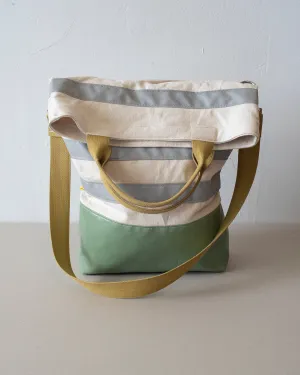 Urban Field Bag - Green and Silver Striped