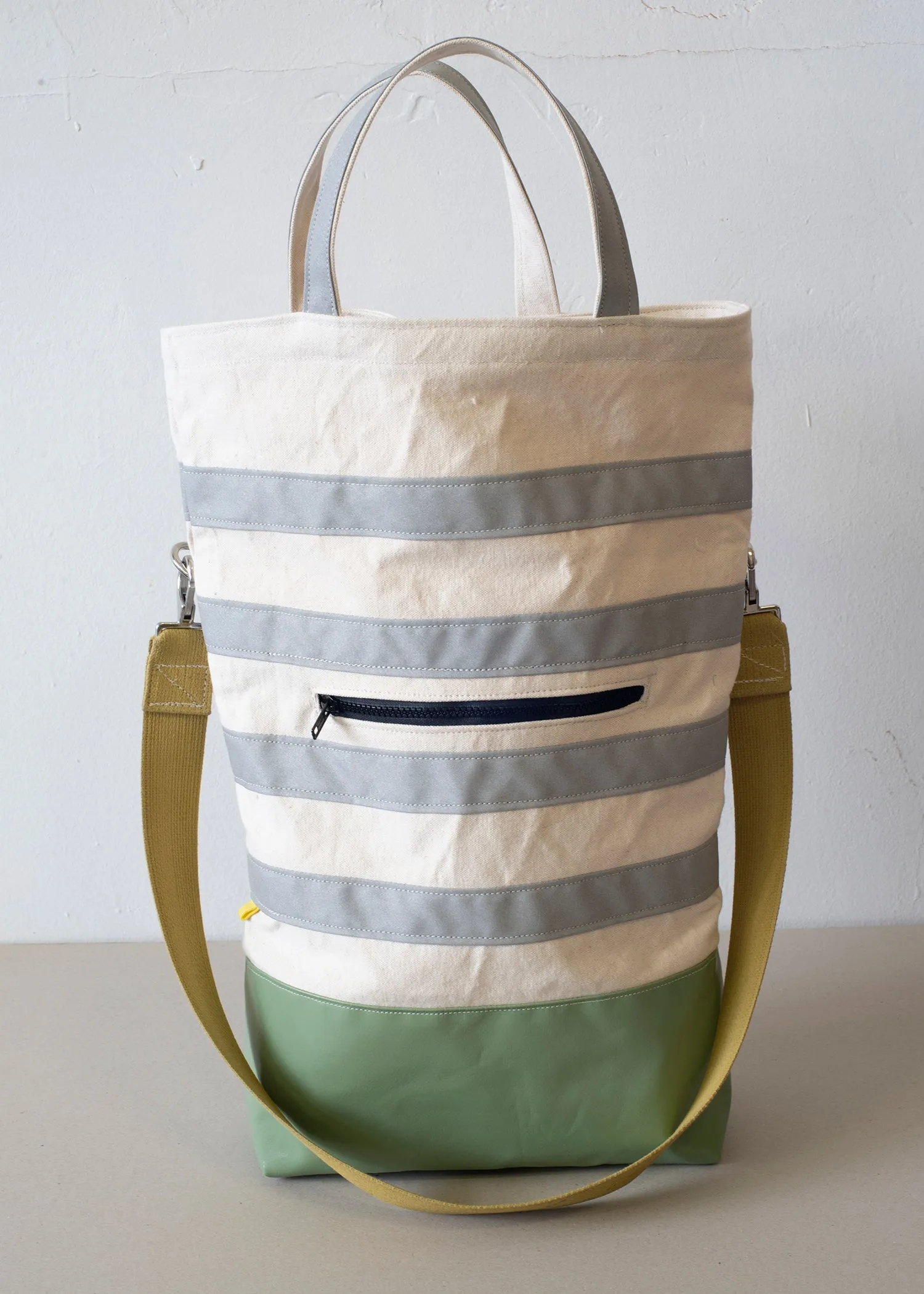Urban Field Bag - Green and Silver Striped
