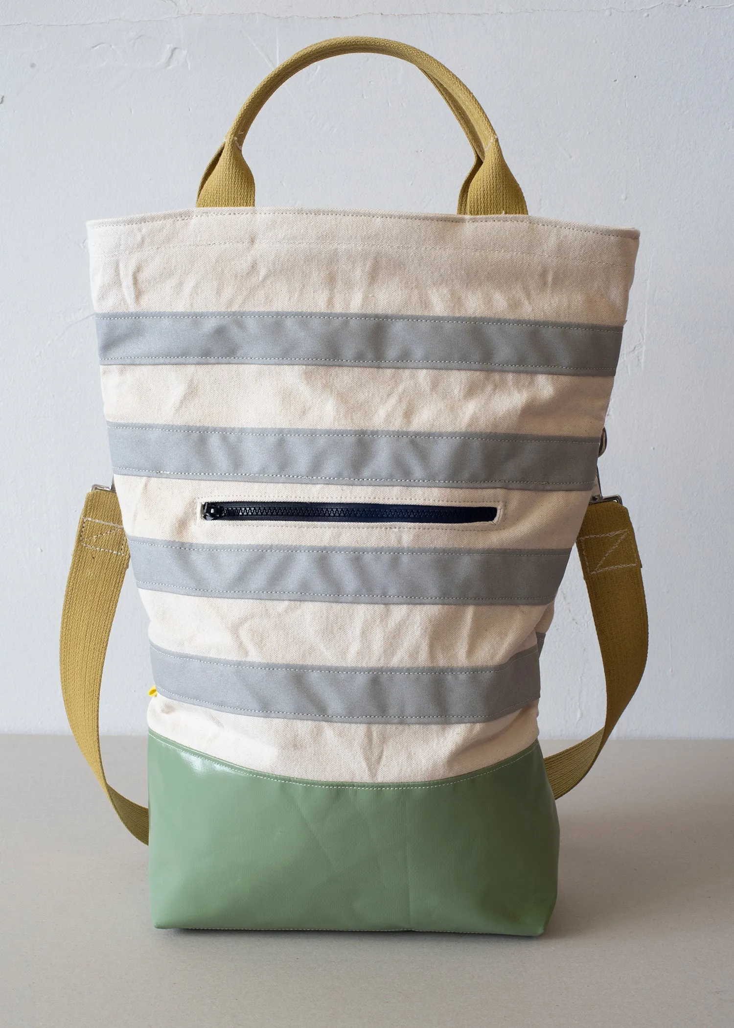 Urban Field Bag - Green and Silver Striped
