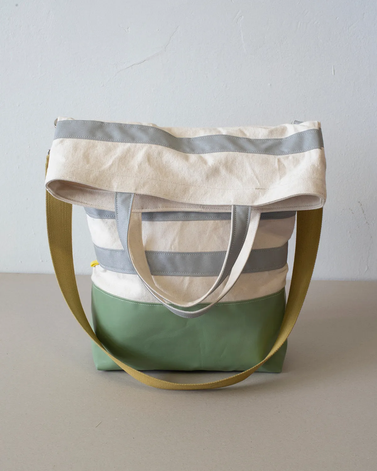 Urban Field Bag - Green and Silver Striped