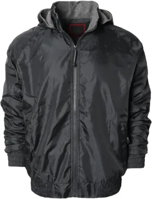 URBANJ Men's Water Resistant Fleece Lined Hooded Windbreaker Jacket