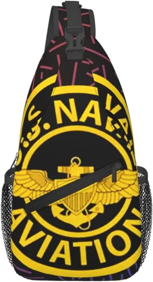 Us-Naval-Aviation Small Crossbody Backpack Sling Bag For Men Women Mini One Shoulder Chest Bags Gym Sport Travel Hiking Daypack