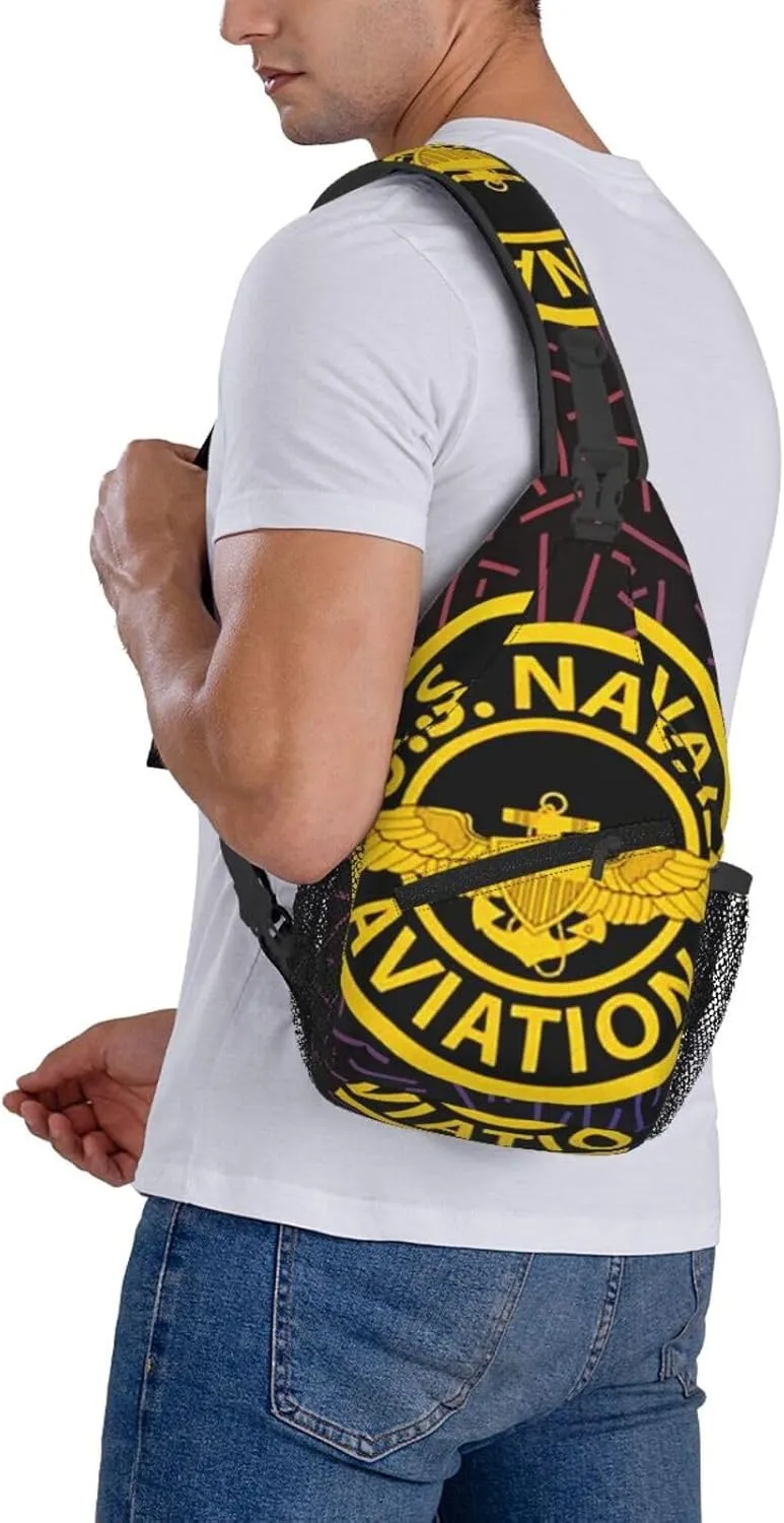 Us-Naval-Aviation Small Crossbody Backpack Sling Bag For Men Women Mini One Shoulder Chest Bags Gym Sport Travel Hiking Daypack