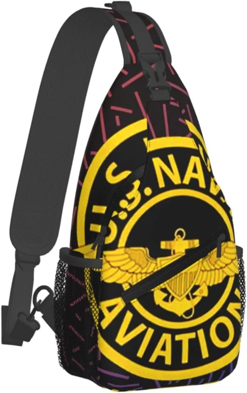 Us-Naval-Aviation Small Crossbody Backpack Sling Bag For Men Women Mini One Shoulder Chest Bags Gym Sport Travel Hiking Daypack