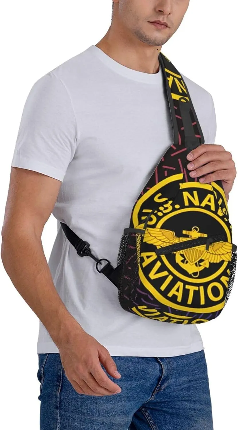 Us-Naval-Aviation Small Crossbody Backpack Sling Bag For Men Women Mini One Shoulder Chest Bags Gym Sport Travel Hiking Daypack