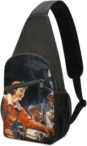 USSR Space Program Rocket Communism Small Sling Bag Crossbody Bags Casual Chest Bag Daypack for Travel Sports Hiking