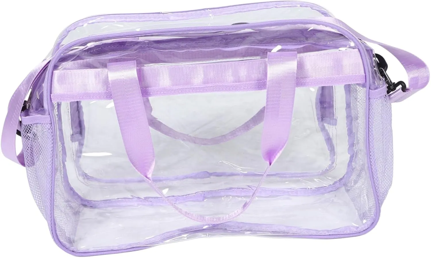 VALICLUD Transparent Shoulder Bag Bags School Bag Sporty Chest Bag Foldable Clear Duffel Bag Beach Bag Transparent Cosmetic Bag Clear Gym Bag Travel Purse PVC Purple, purple