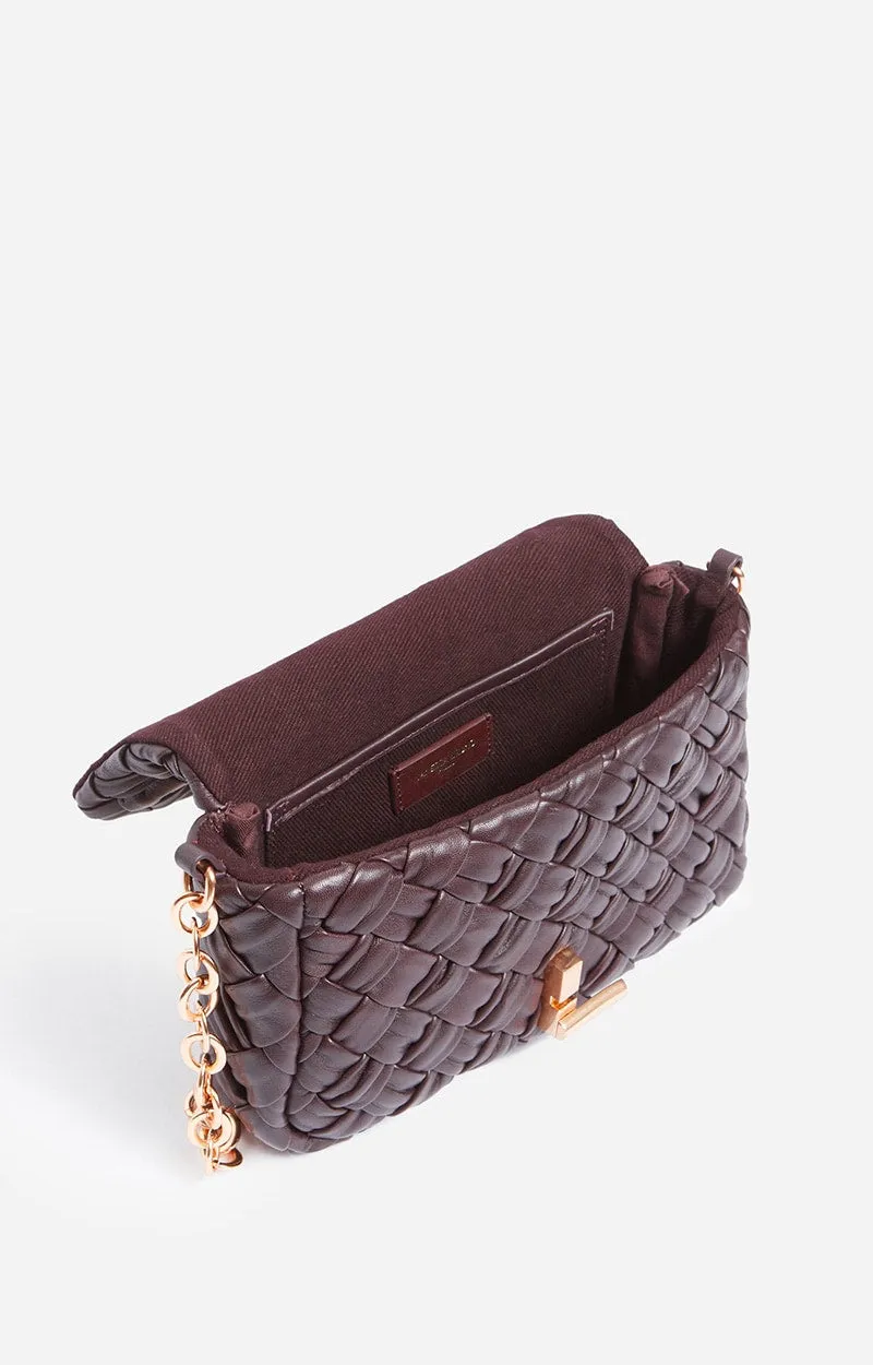 VANESSA BRUNO - Small Moon Braided Bag - Chocolate