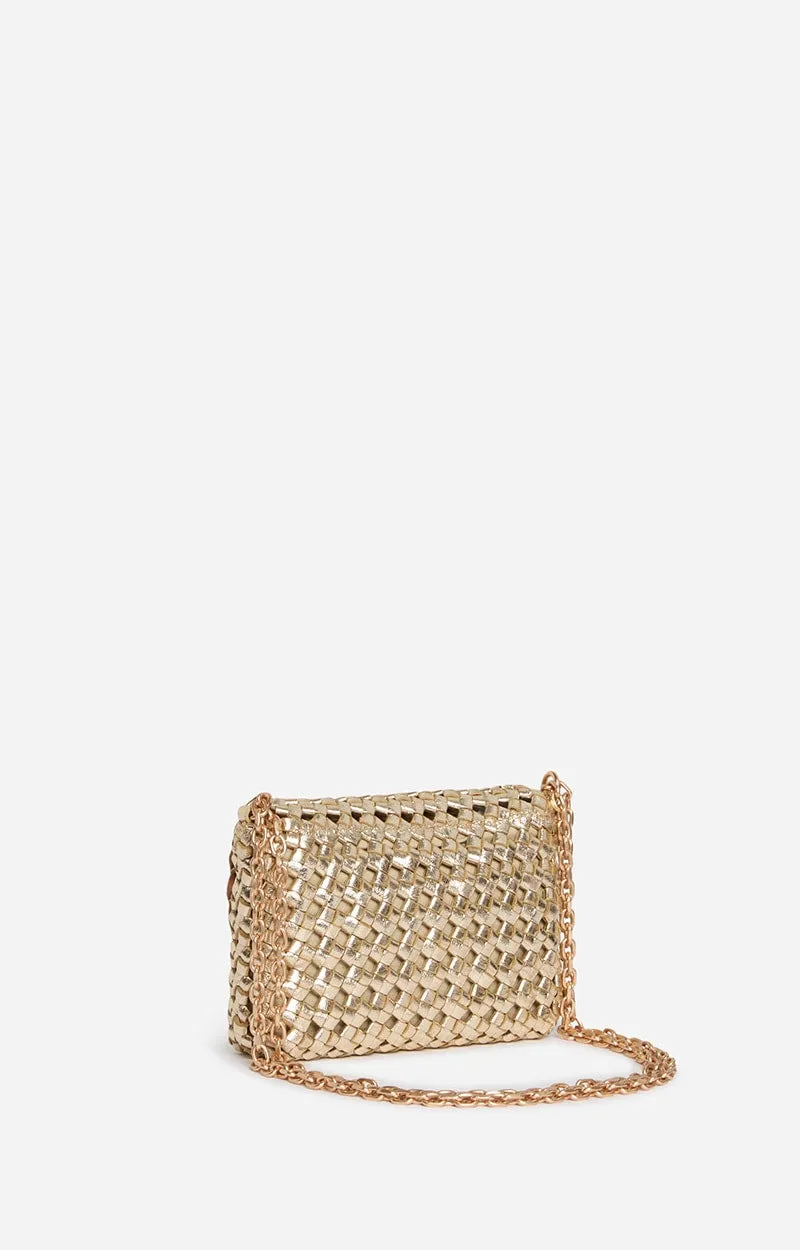 VANESSA BRUNO - Small Moon Braided Bag - Gold
