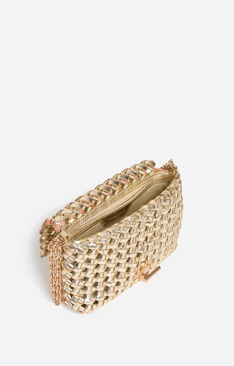 VANESSA BRUNO - Small Moon Braided Bag - Gold
