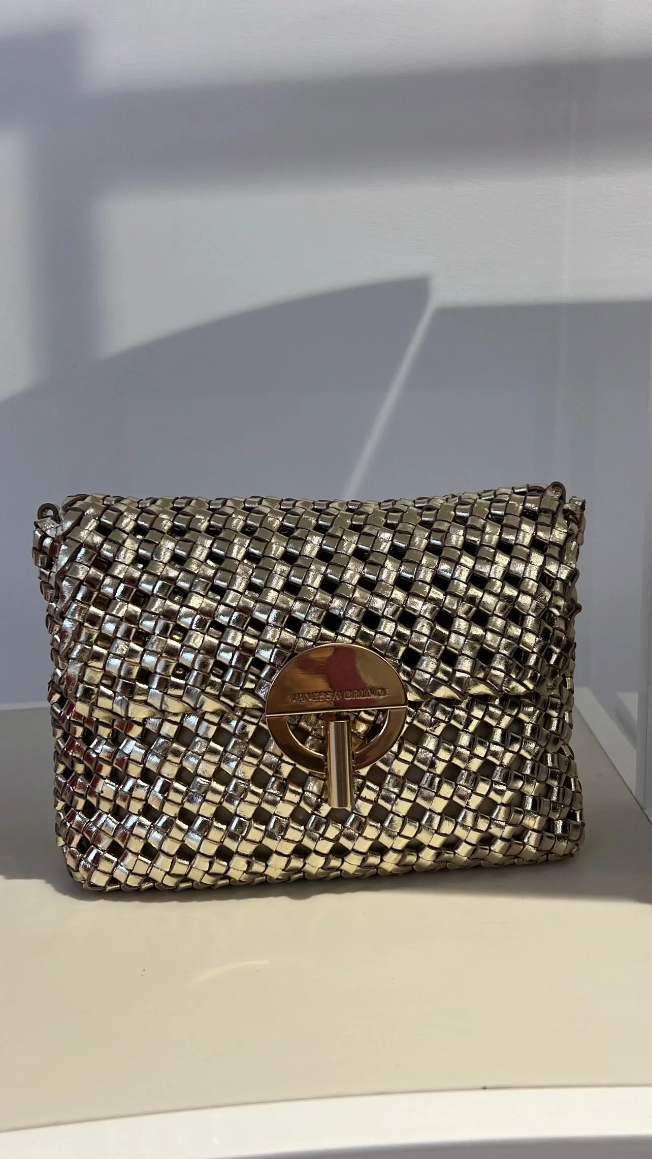 VANESSA BRUNO - Small Moon Braided Bag - Gold