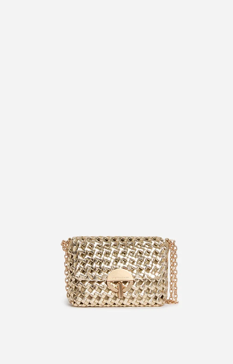 VANESSA BRUNO - Small Moon Braided Bag - Gold
