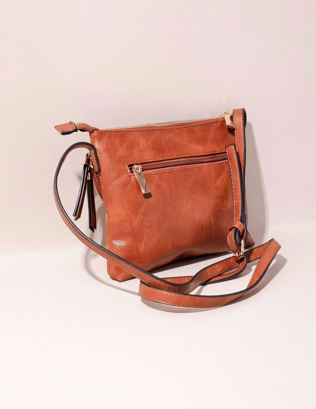 Vegan Leather Crossbody Zara Bag - Brown