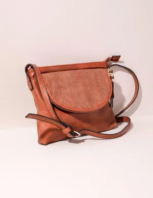 Vegan Leather Crossbody Zara Bag - Brown