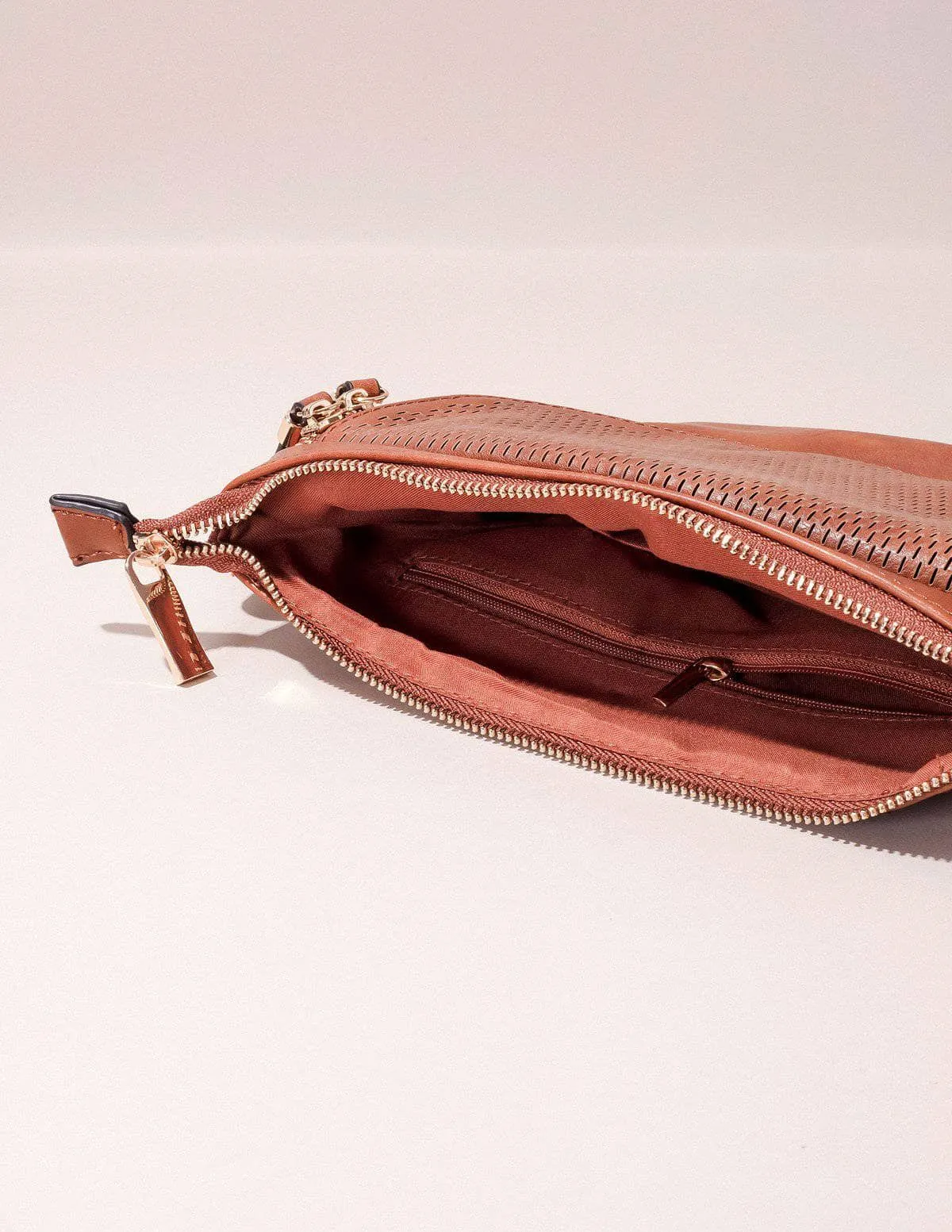 Vegan Leather Crossbody Zara Bag - Brown