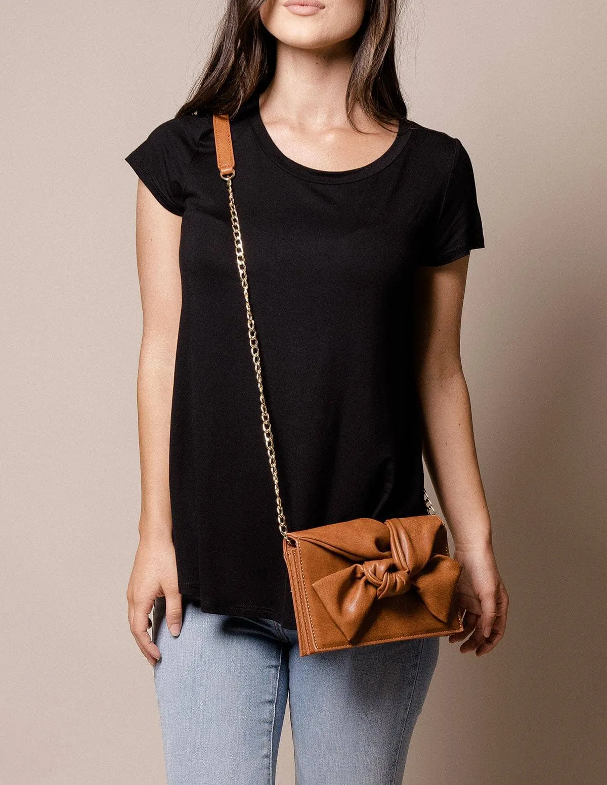 Vegan Leather Lola Clutch - Brown