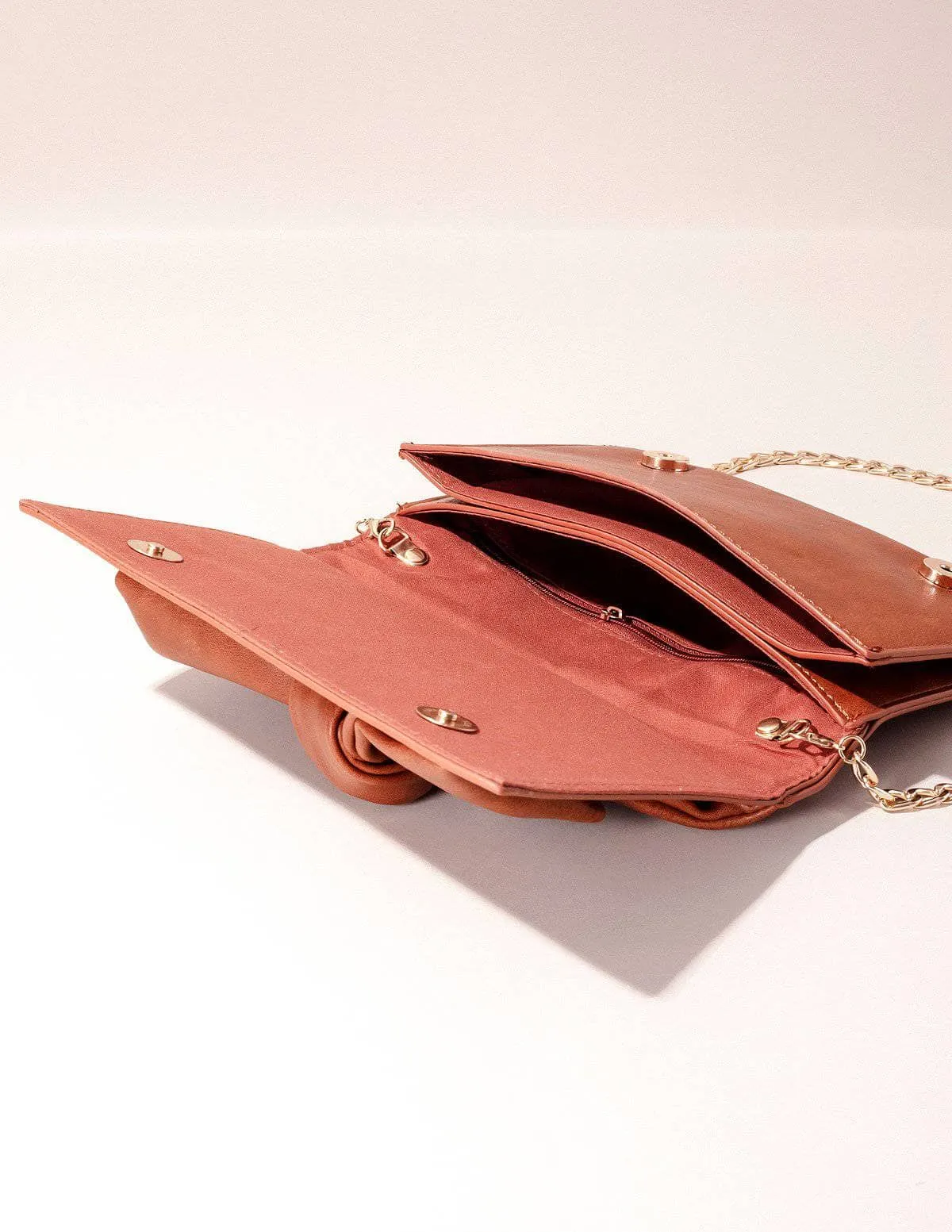 Vegan Leather Lola Clutch - Brown
