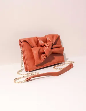 Vegan Leather Lola Clutch - Brown
