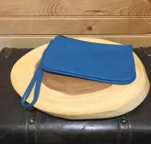 Vegan Leather Wristlet - Blue
