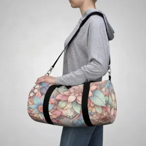 Vibrant Floral Polyester Duffel Bag
