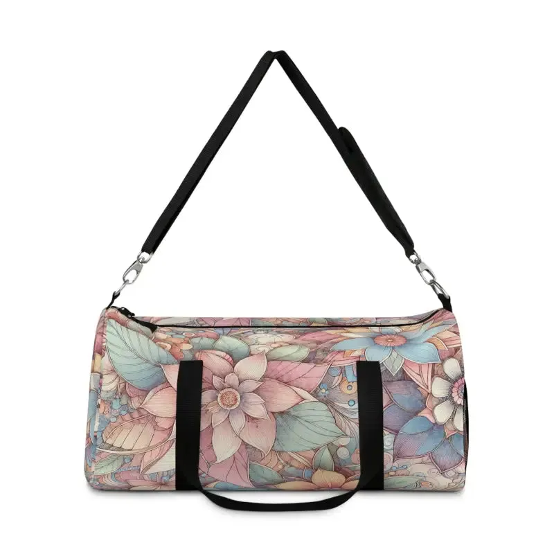 Vibrant Floral Polyester Duffel Bag