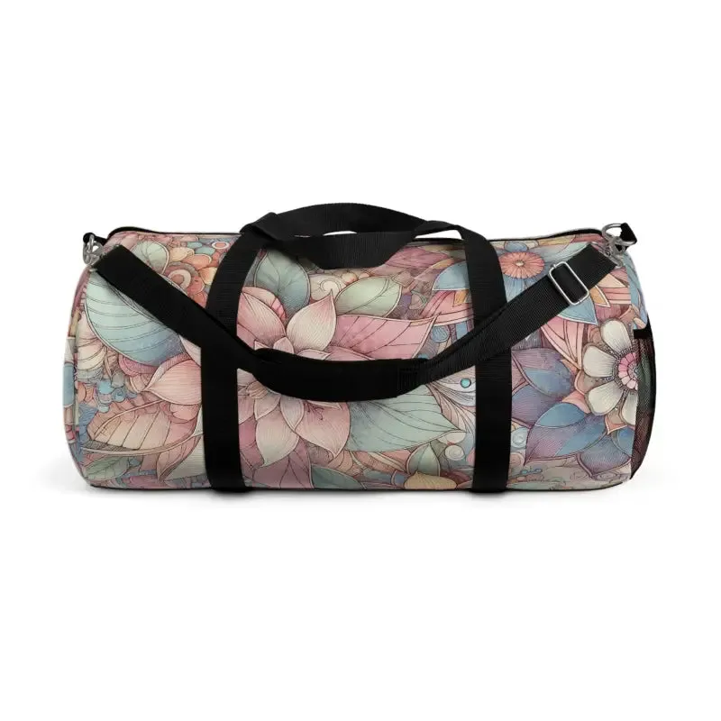 Vibrant Floral Polyester Duffel Bag