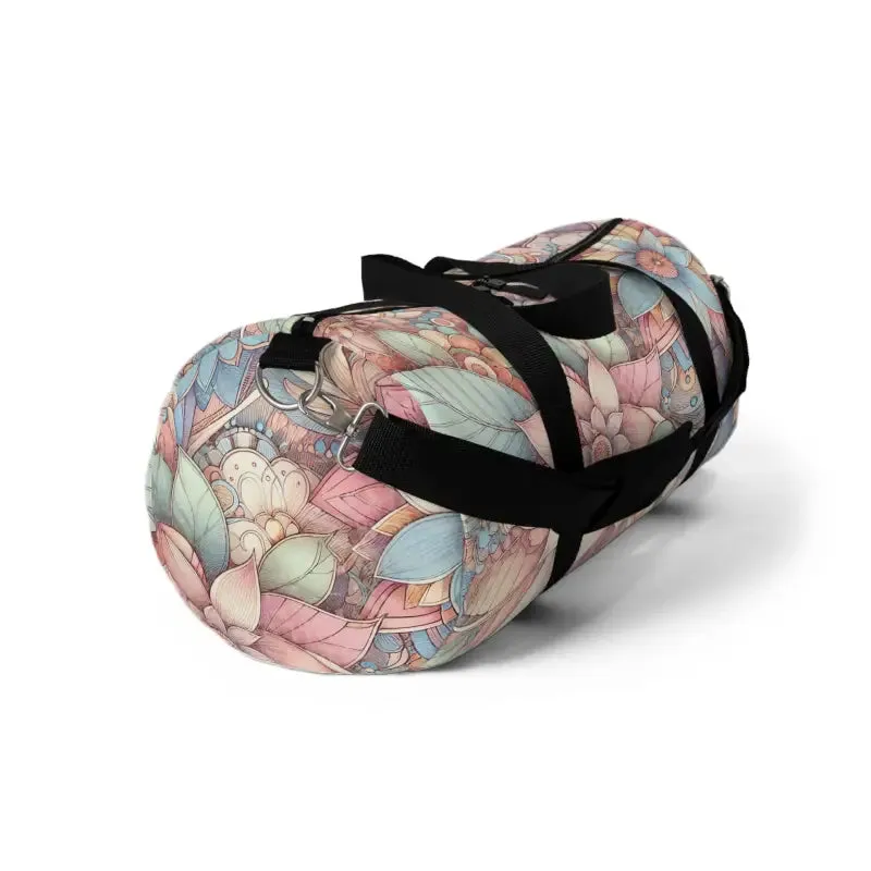 Vibrant Floral Polyester Duffel Bag
