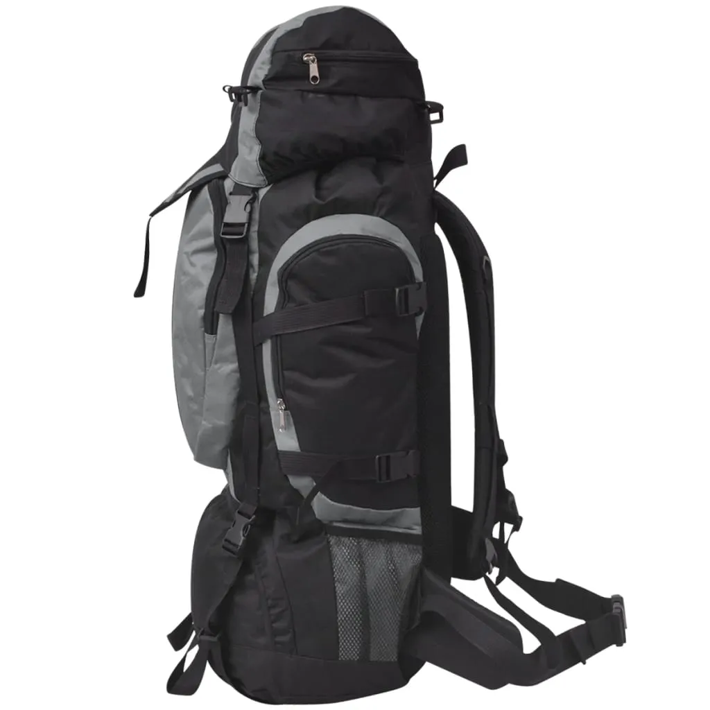 vidaXL Hiking Backpack XXL 75 L Black and Grey