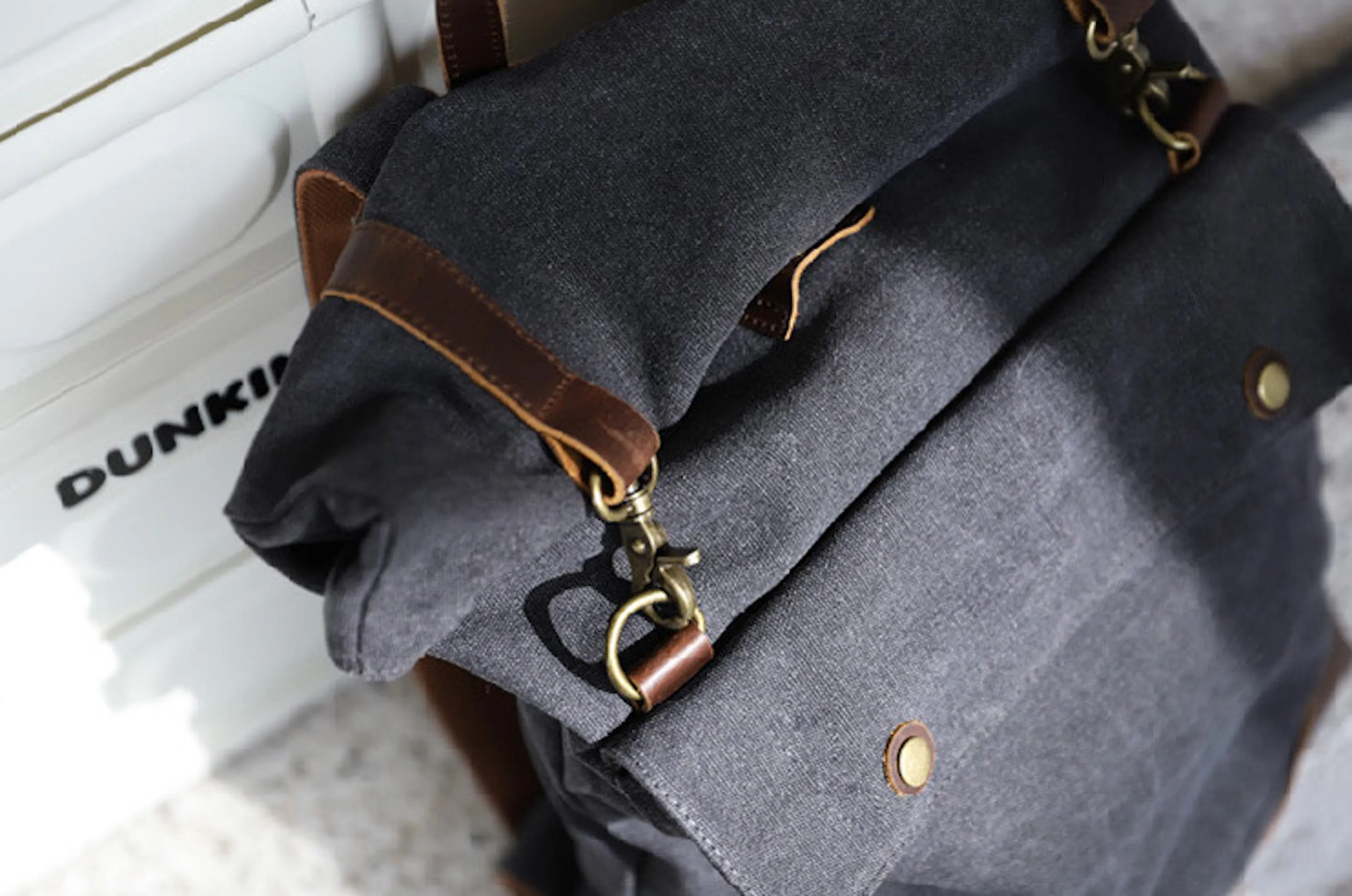 Vintage Canvas Leather Rolltop Backpack