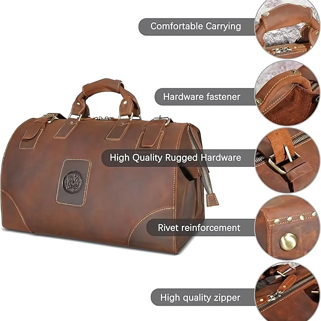 Vintage Crazy Horse Leather Weekend Bag