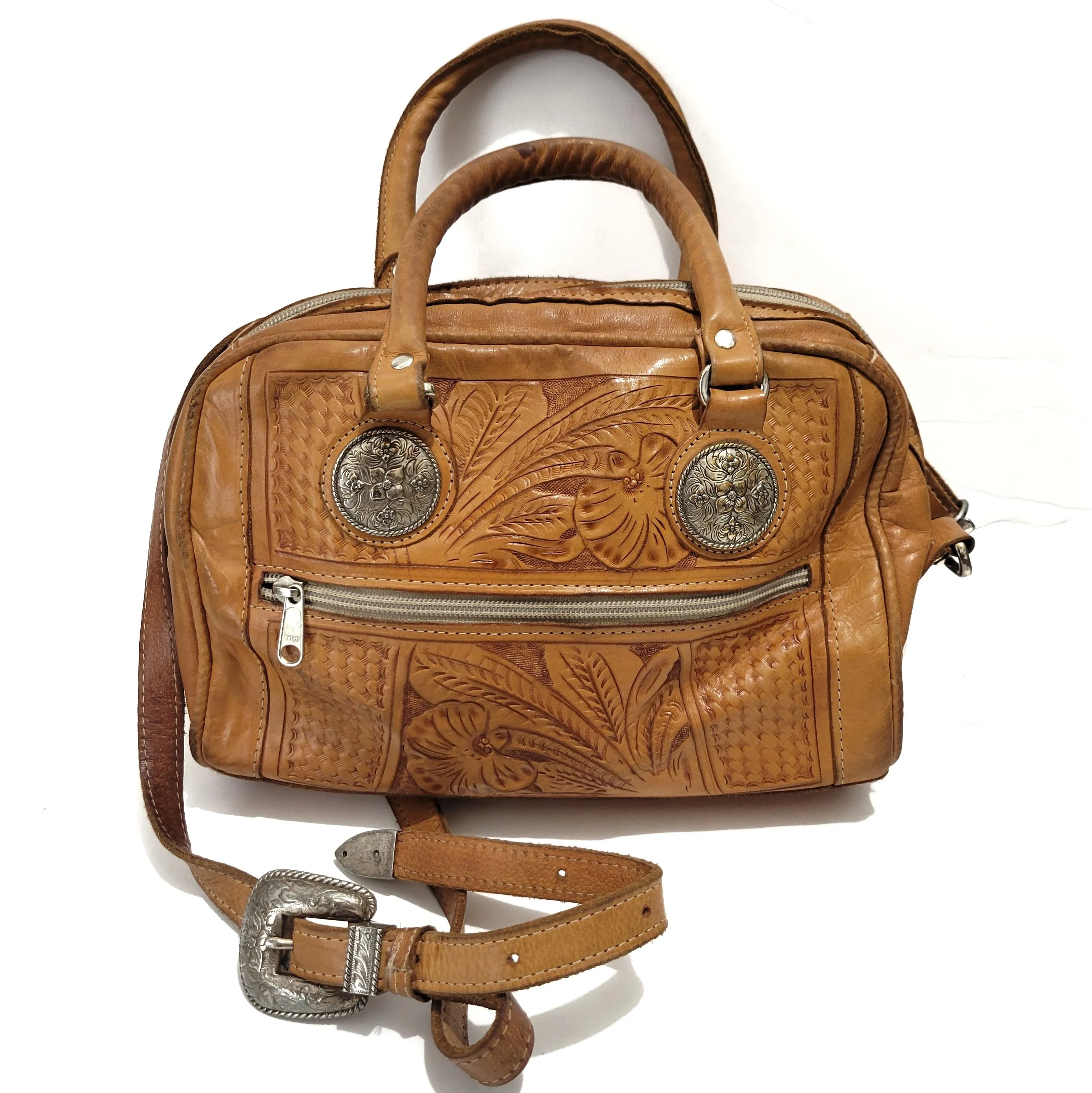 Vintage Hand Tooled Leather Bag